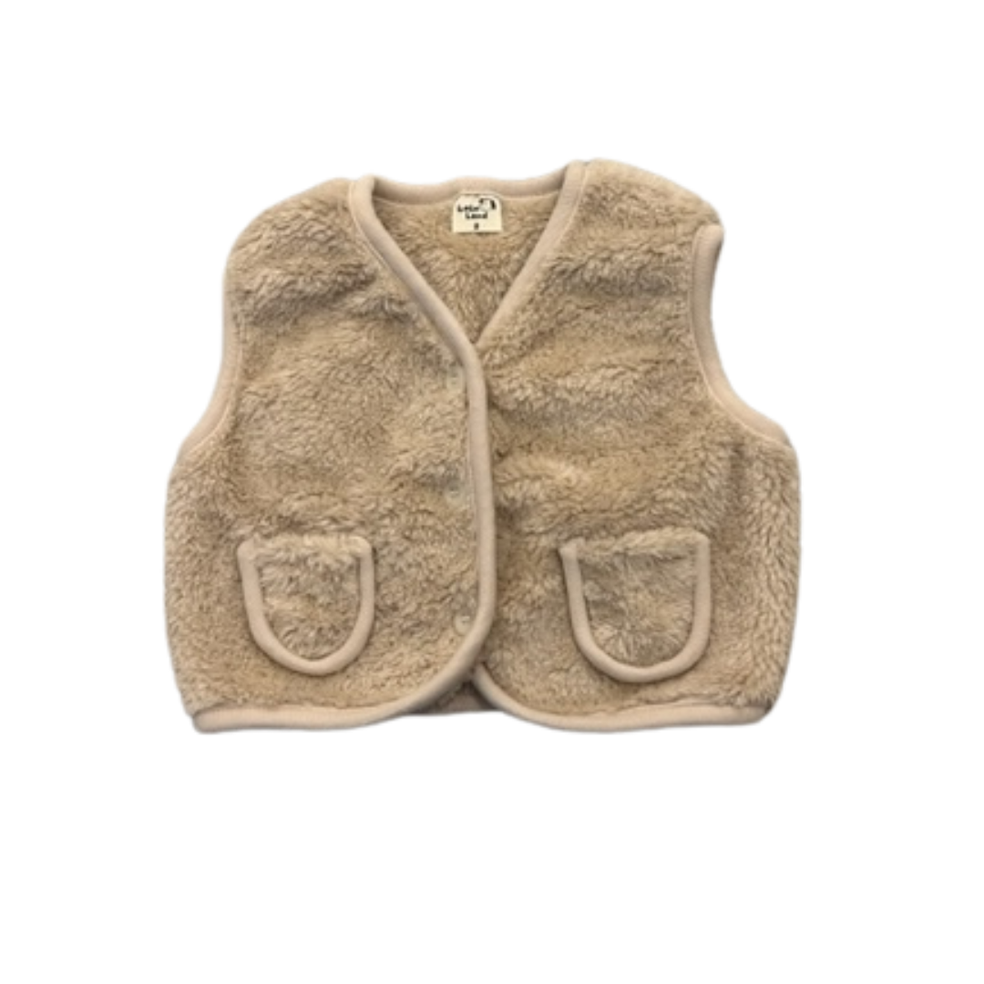 BEBE FLUFFY VEST - BEIGE