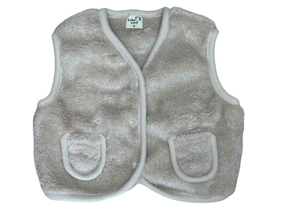 BEBE FLUFFY VEST - BEIGE