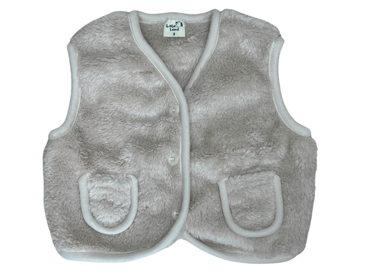 BEBE FLUFFY VEST - BEIGE