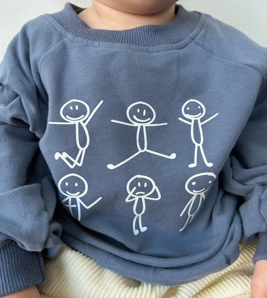 STICK FIGURES SWEATSHIRT - BLUE