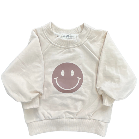 SMILEY SWEATSHIRT - BEIGE