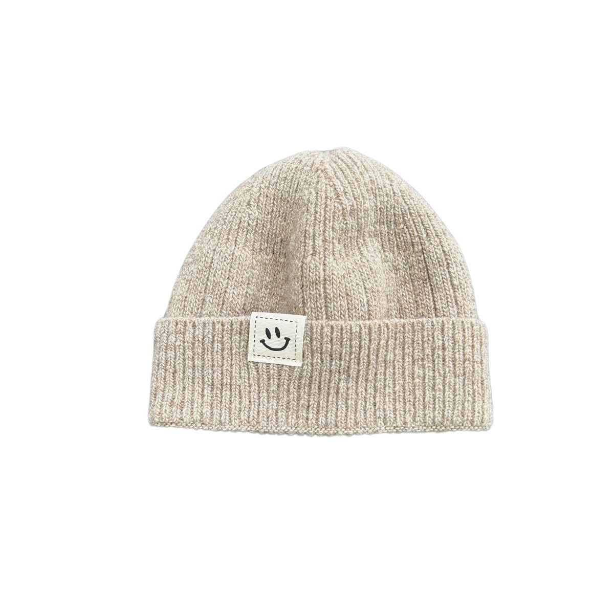 SMILE SHORT BEANIE - BEIGE